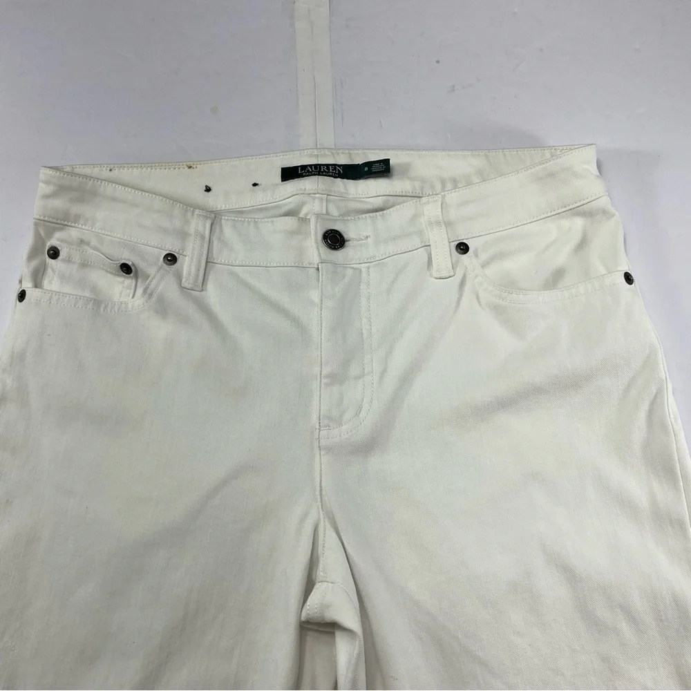 LAUREN RALPH LAUREN LRL Modern Straight Curvy Jeans Women’s Size 8 White - Picture 2 of 15